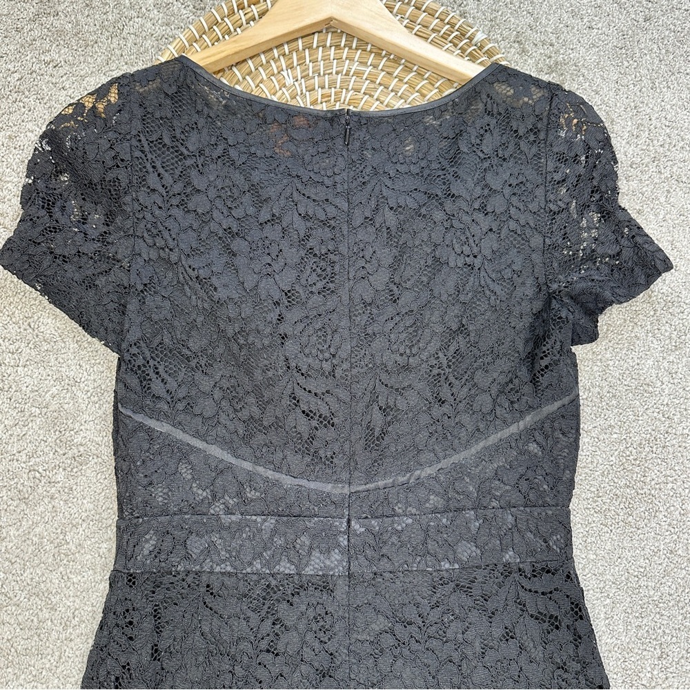 Tory Burch Women’s Silk Bovary Lace Cocktail Dress Shortsleeve Party in Black 4 - Picture 8 of 13